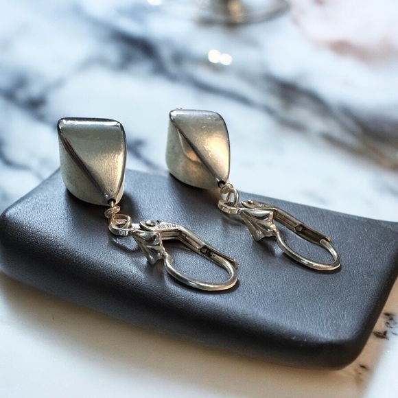 Milor Italy 950 Fine Sterling Silver Latchback Dangle Earrings - Picture 2 of 4